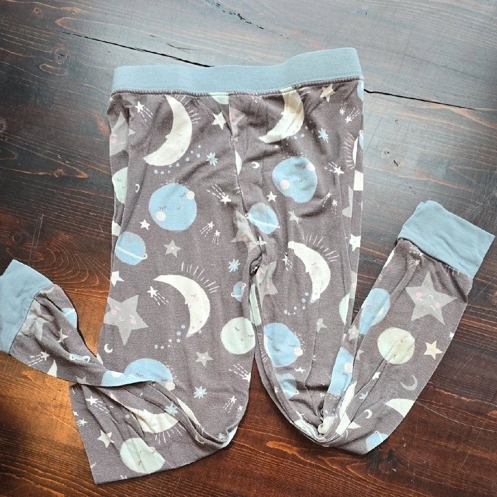 Little Sleepies 3T Boy Blue Gray Moon Stars Pajama Pants Zippy Print